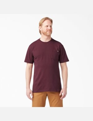 Tričko Dickies Krátké Sleeve Heavyweight Vínové | ENFPHJG-25
