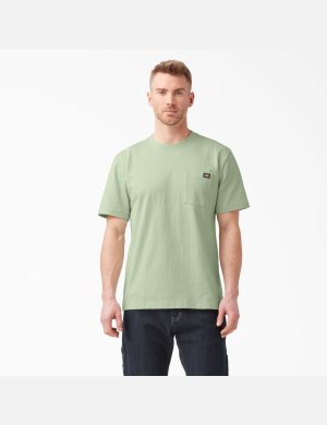 Tričko Dickies Krátké Sleeve Heavyweight Zelene | EQNVCFK-65