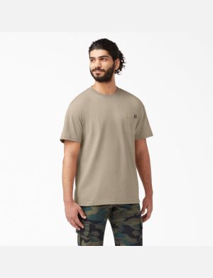 Tričko Dickies Krátké Sleeve Heavyweight Hnědé | ETUBKNW-75