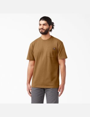 Tričko Dickies Krátké Sleeve Heavyweight Hnědé | GTIOPVF-34