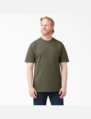 Tričko Dickies Krátké Sleeve Heavyweight Zelene | SPNJZFI-17