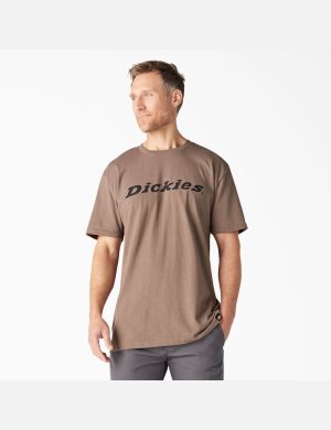 Tričko Dickies Krátké Sleeve Relaxed Fit Icon Grafická Světle Hnědé | VSNHYGD-06
