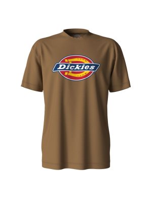 Tričko Dickies Krátké Sleeve Tri-Color Logo Grafická Hnědé | OLYMPXQ-17