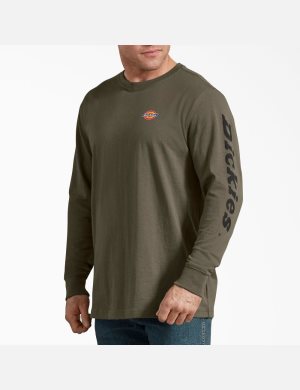 Tričko Dickies Long-Sleeve Grafická Zelene | SBTWDJG-31
