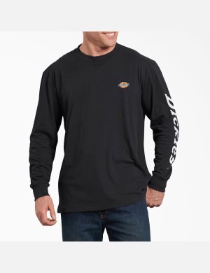 Tričko Dickies Long-Sleeve Grafická Černé | JDBZNOP-27