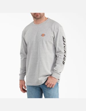 Tričko Dickies Long-Sleeve Grafická Šedé | MQTOGES-10