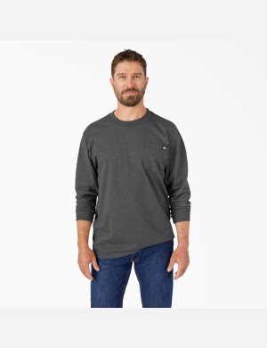 Tričko Dickies Long Sleeve Heathered Heavyweight Crew Neck Šedé | LXKRUNF-26