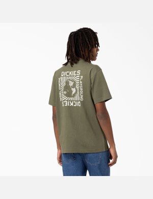 Tričko Dickies Marbury Krátké Sleeve Zelene | HWIRECJ-67