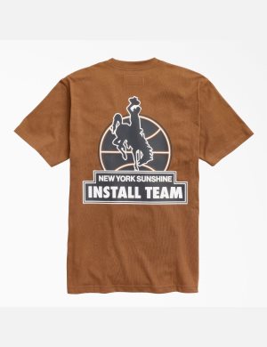 Tričko Dickies New York Sunshine x Jump Ball Hnědé | RNGFUZQ-39