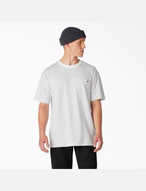 Tričko Dickies Regular Fit Pruhovaný Pocket Bílé Proužek | TGIBQRS-18