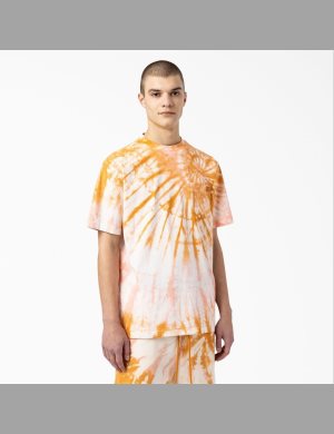 Tričko Dickies Seatac Tie-Dye Oranžové | UKTZMPX-53