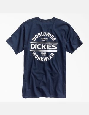 Tričko Dickies Worldwide Workwear Grafická Tmavě Blankyt | QOFJIMK-28